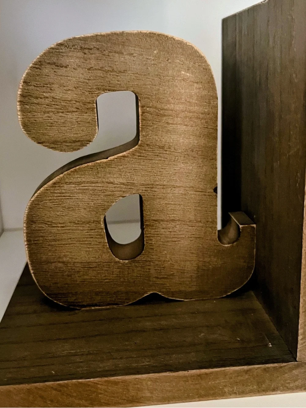 Wooden Block Letter Wall Decor - Brown